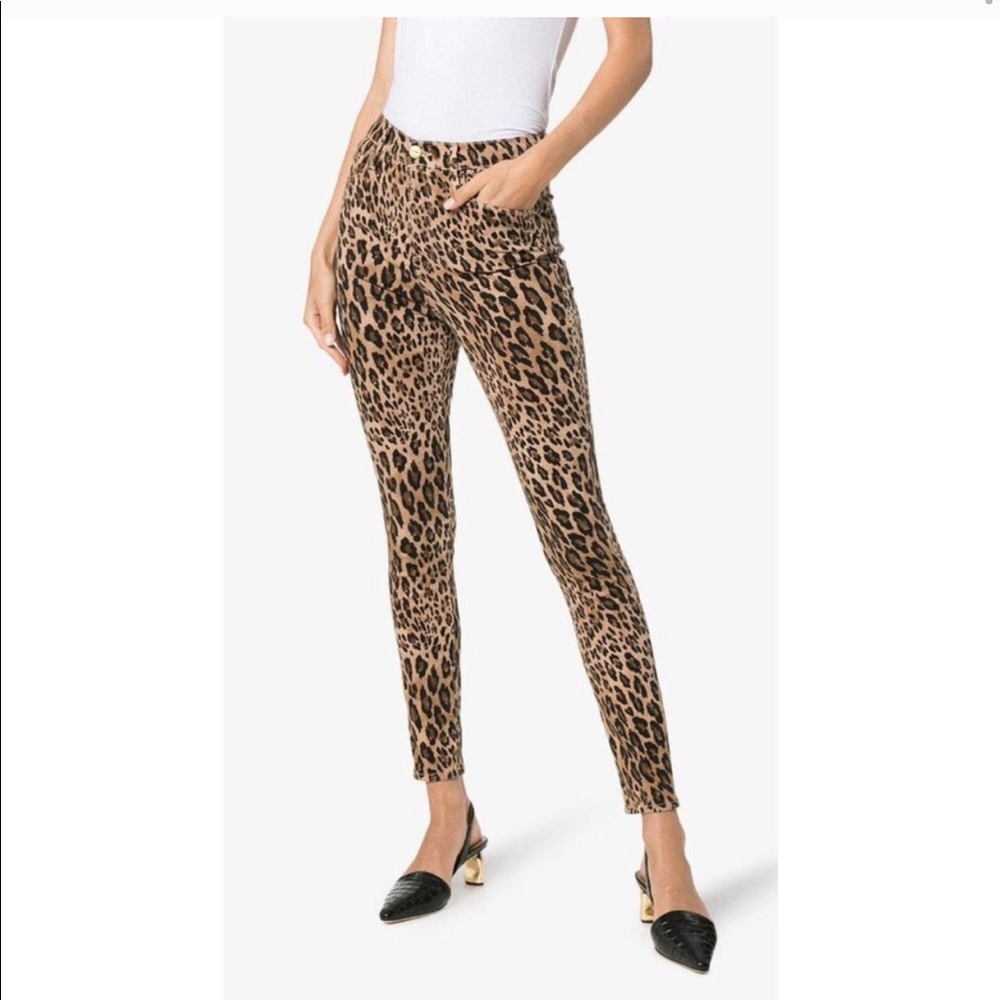 Frame Denim High Rise Leopard Print Jeans - Picture 4 of 16